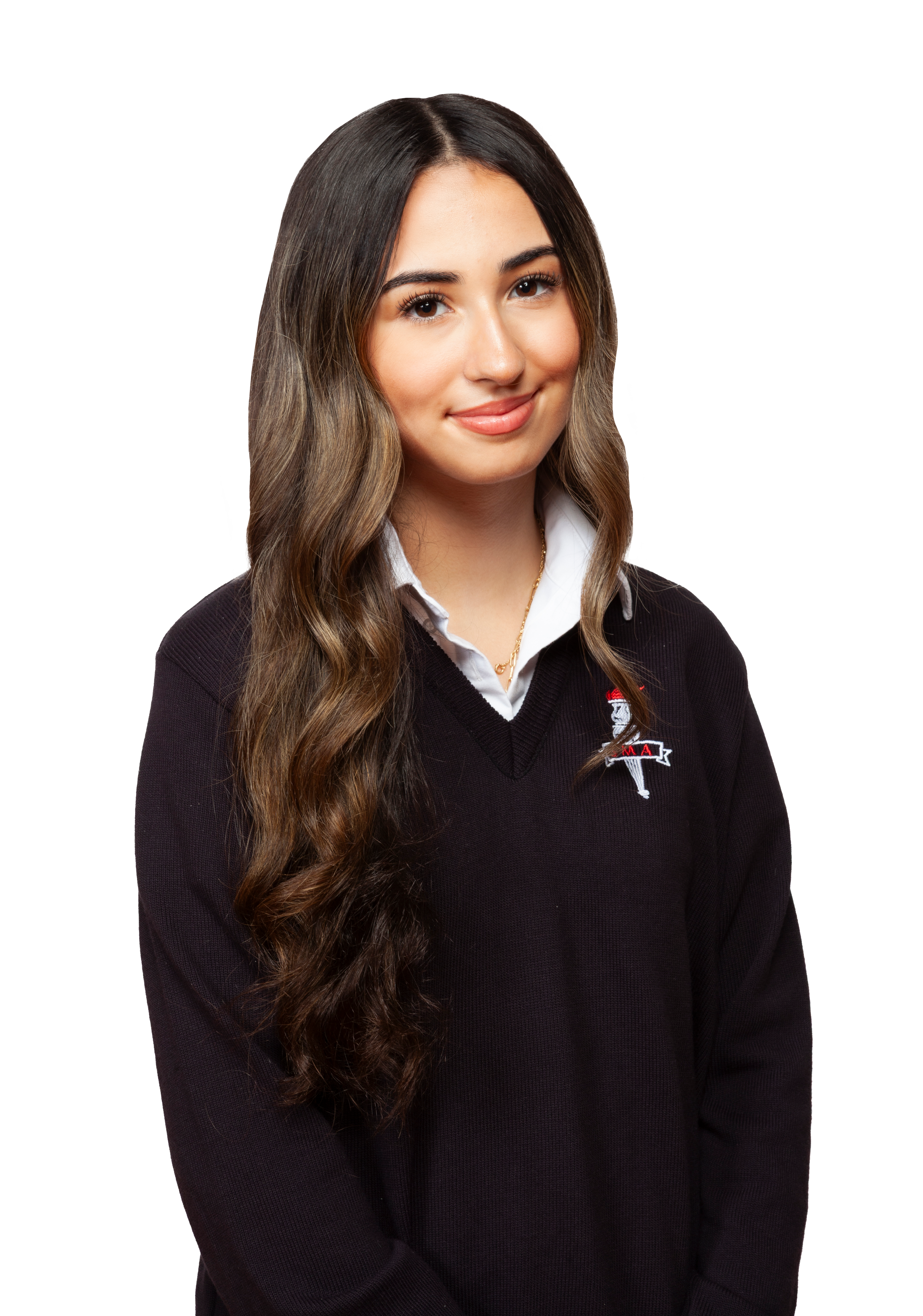 an SMA student smiling and standing